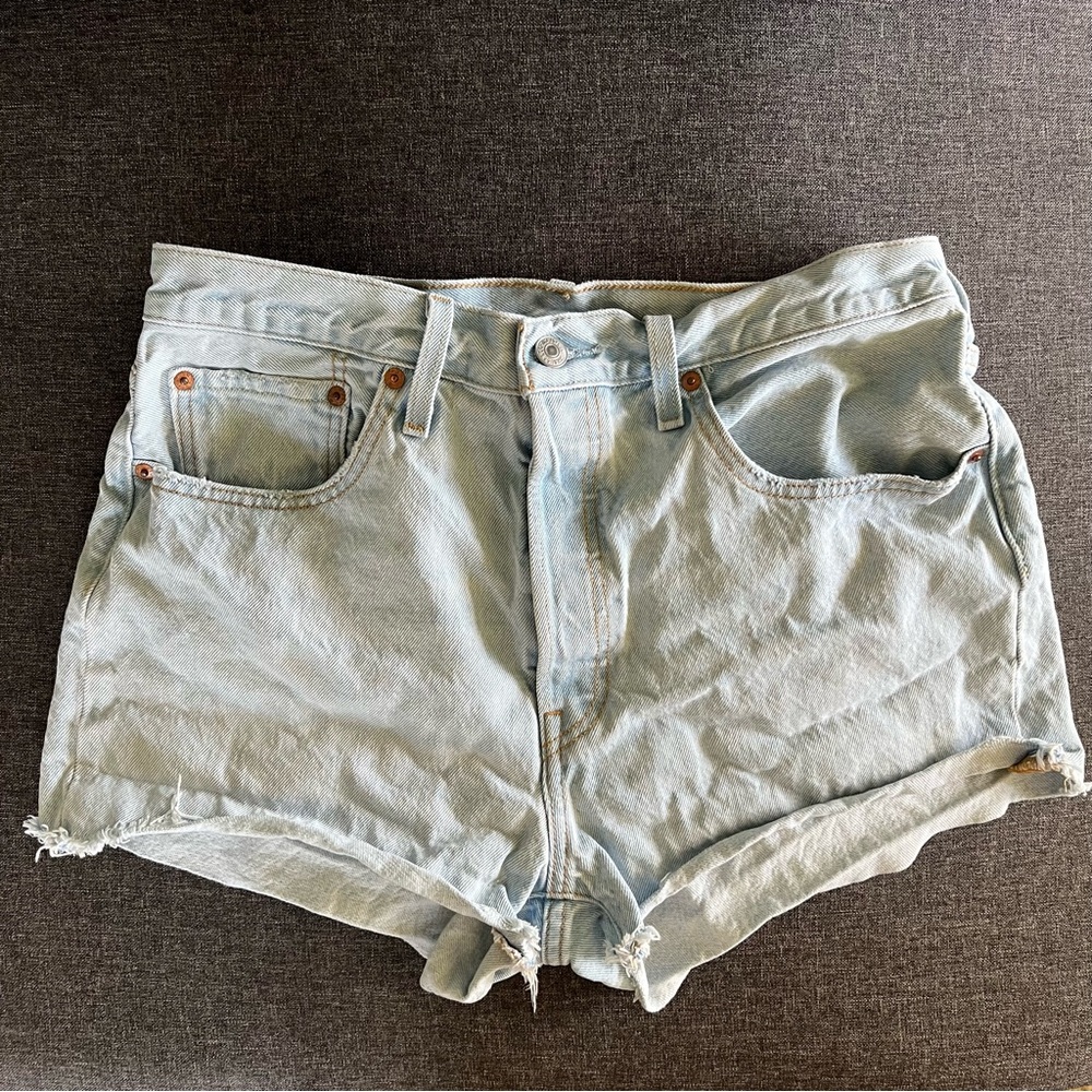 LEVIS Women’s 501 Button Fly Cotton High-Rise Denim Shorts